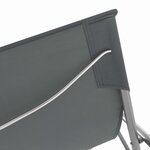 vidaXL Chaises de plage pliables lot de 2 Acier et tissu oxford Gris