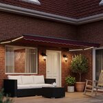 vidaXL Auvent rétractable électrique Rouge 4 × 3 m