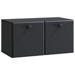 vidaXL Meuble TV mural 59 5 x 31 x 30 cm Noir Bois d'ingénierie