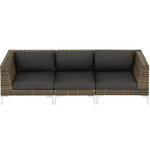 Tectake ensemble de jardin modulable en rotin villanova - fauteuil d'angle droit