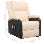 vidaXL Fauteuil de massage Crème Tissu