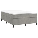 vidaXL Sommier à lattes de lit et matelas gris clair 120x190cm velours