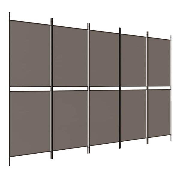 vidaXL Cloison de séparation 5 panneaux Anthracite 250x180 cm Tissu