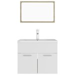 vidaXL Ensemble de meubles de bain Blanc et chêne sonoma Aggloméré
