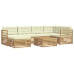 vidaXL Ensemble de canapés d'extérieur 7 pc Blanc et crème