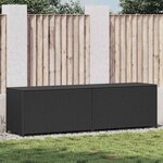 vidaXL Boîte de rangement de jardin résine tressée 200x50x60 cm noir