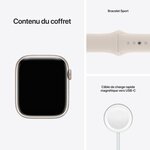 Apple Watch Series 7 GPS - 45mm - Boîtier Starlight Aluminium - Bracelet Starlight Sport