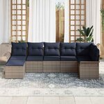 vidaXL Ensemble de canapé de jardin avec coussin Gris polyrotin