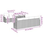Ensemble de Canapés de Jardin 9 Pièces avec Coussins Gris Poly Rattan