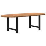 vidaXL Table à manger marron clair bois de chêne massif ovale