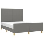 vidaXL Cadre de lit sans matelas gris foncé 140x190 cm tissu