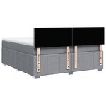 vidaXL Sommier à lattes de lit avec matelas Gris clair 180x200cm Tissu