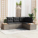 vidaXL Ensemble de canapé de jardin 4 Pièces Gris 209 x 154 x 85 cm