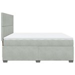 vidaXL Sommier à lattes de lit et matelas Gris clair 200x200cm Velours