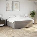 vidaXL Sommier à lattes de lit avec matelas Taupe 180x200 cm Tissu