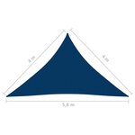 vidaXL Voile de parasol Tissu Oxford triangulaire 4x4x5 8 m Bleu