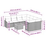 vidaXL Ensemble Canapé de Jardin 9 Pièces avec Coussins Beige Poly Rattan Acacia