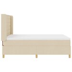 vidaXL Lit à ressorts avec bandes LED Crème 140 x 190 cm tissu