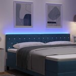 vidaXL Tête de Lit LED Argyle Bleu foncé 90 cm Velours