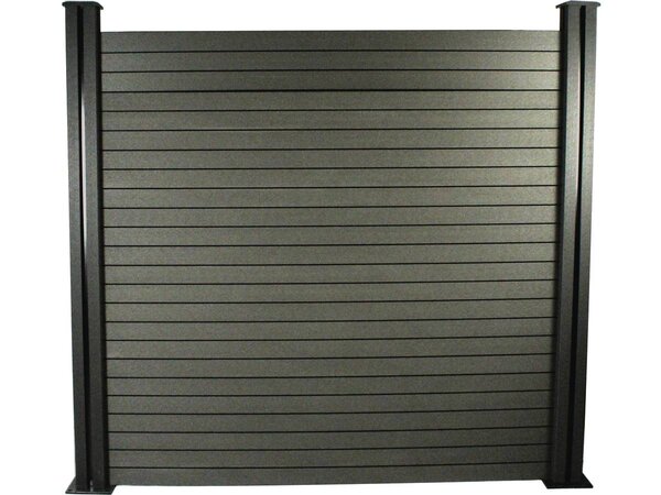 Kit Clôture 1.6 x 1.2 m composite - Kit de fixation offert - Gris foncé