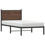 vidaXL Cadre de lit en métal sans matelas chêne marron 90x200 cm