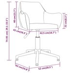 vidaXL Chaises pivotantes à manger lot de 6 Gris foncé Velours