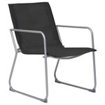 Salon de jardin meuble d'extérieur ensemble de mobilier 4 pièces tissu et acier noir 02_0016281