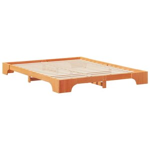vidaXL Cadre de lit surélevé Marron 160 x 210 cm Bois massif