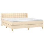 vidaXL Sommier à lattes de lit avec matelas Crème 160x200 cm Tissu