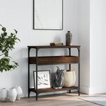 vidaXL Table console avec étagère chêne marron 75x29x75 cm