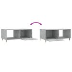 vidaXL Table basse gris béton 90x50x40 cm bois d'ingénierie