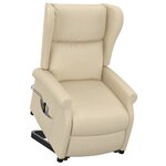 vidaXL Fauteuil de massage Crème Tissu