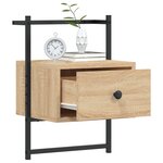 vidaXL Table de chevet murale 2 Pièces chêne sonoma 35x30x51 cm
