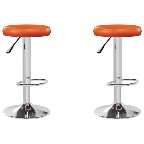 Vidaxl tabourets de bar 2 pcs orange similicuir