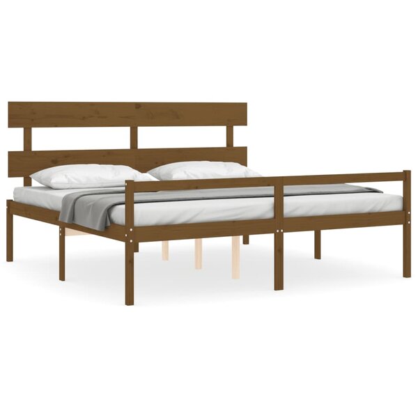 vidaXL Lit pour personne âgée sans matelas 200x200 cm bois massif