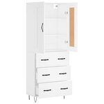 vidaXL Buffet haut Blanc 69 5x34x180 cm Bois d'ingénierie