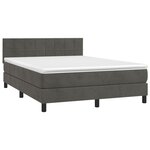 vidaXL Sommier à lattes de lit avec matelas LED Gris foncé 140x190 cm