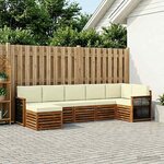vidaXL Ensemble de canapé d'angle avec coussin 6 Pièces Naturel et Crème