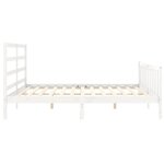 vidaXL Cadre de lit avec tête de lit blanc 200x200 cm bois massif