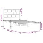 vidaXL Cadre de lit métal avec tête de lit noir 80x200 cm
