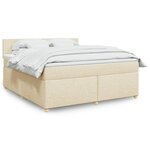 vidaXL Sommier à lattes de lit avec matelas Crème 180x200 cm Tissu
