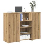 vidaXL Bureau réception chêne artisanal 135x50x103 5cm bois ingénierie