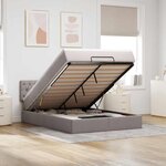 vidaXL Lit ottoman avec matelas taupe 140x190 cm tissu