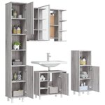 vidaXL Ensemble d'armoires de salle de bain 4 Pièces sonoma gris