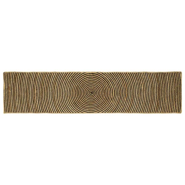 vidaXL Tapis Naturel et Noir 60 x 200 cm Jute