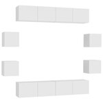 vidaXL Ensemble de meubles TV 8 Pièces Blanc Bois d'ingénierie