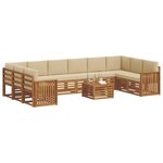 vidaXL Ensemble de canapés d'extérieur 11 Pièces Naturel et Beige