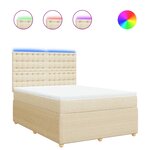 vidaXL Sommier à lattes de lit avec matelas Crème 140x200 cm Tissu