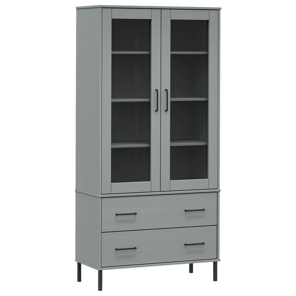 vidaXL Bibliothèque avec pieds en métal Gris 85x35x172 5 cm Bois OSLO