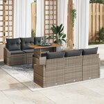 vidaXL Ensemble de canapé de jardin Gris  Marron 100 x 55 x 73 cm